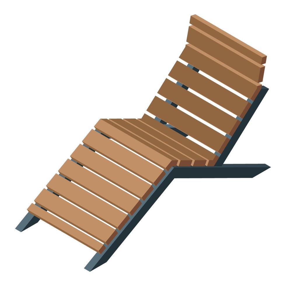 Modern wooden lounge chair isolated on white vector