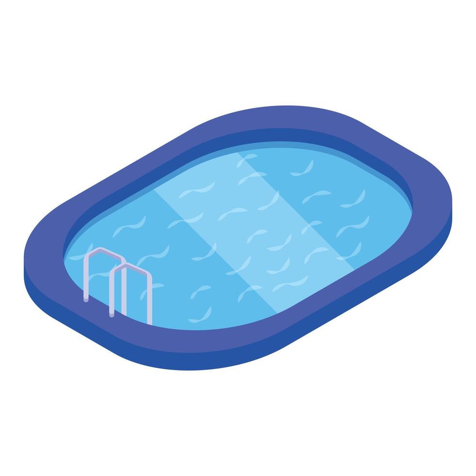 Vibrant, isometric of a swimming pool with ladder, perfect for design projects vector
