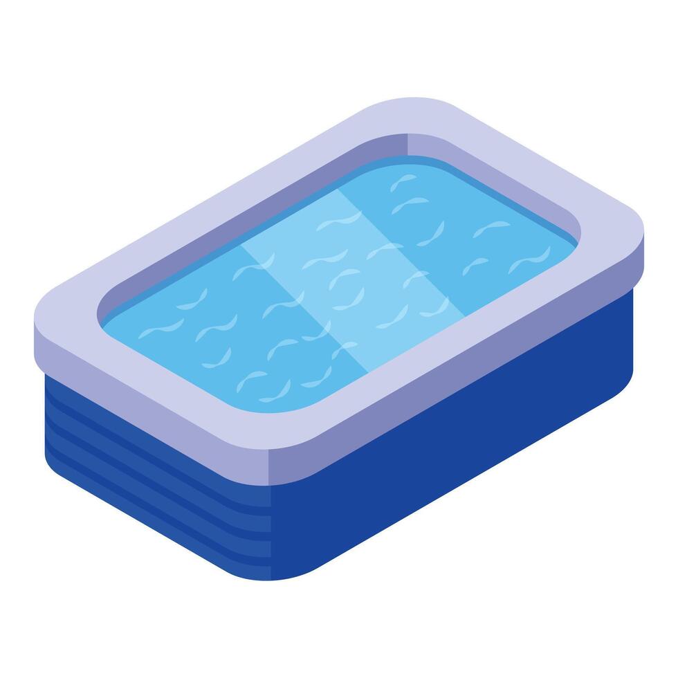 Bright isometric illustration of an inflatable pool on a white background vector