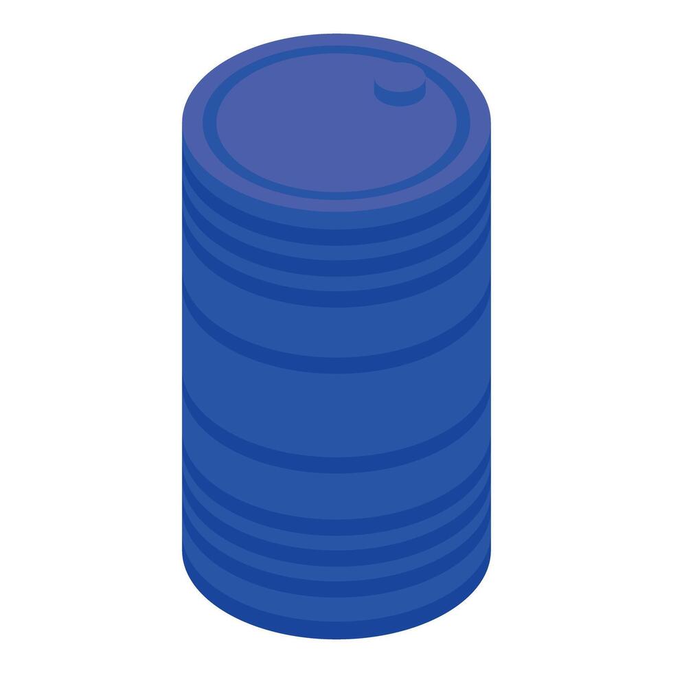 Isometric 3d blue cylinder illustration vector