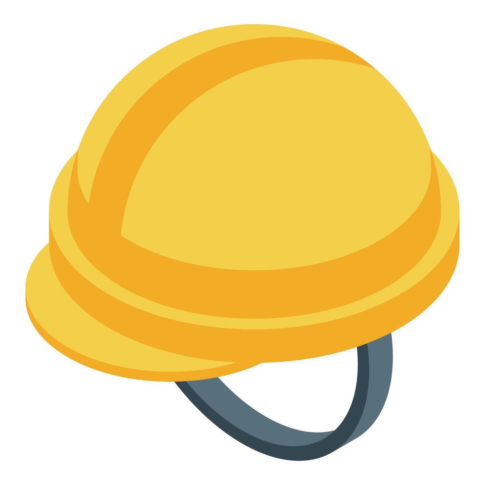 Isometric illustration of a yellow safety helmet for construction use vector