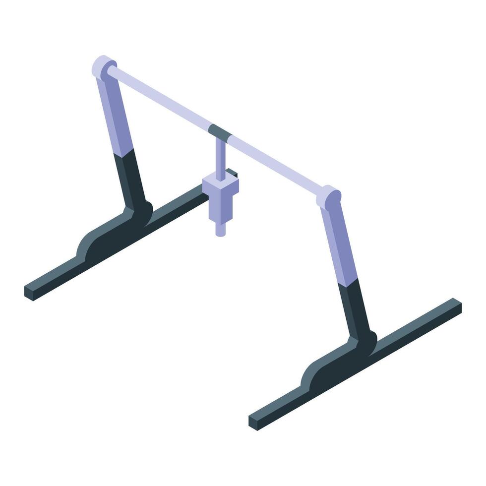 Isometric illustration of 3d printer frame vector