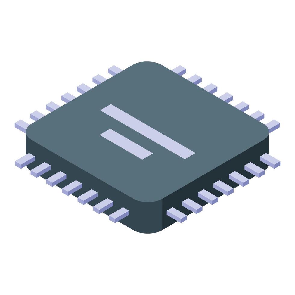 illustration of an isometric view of a central processing unit cpu computer chip vector