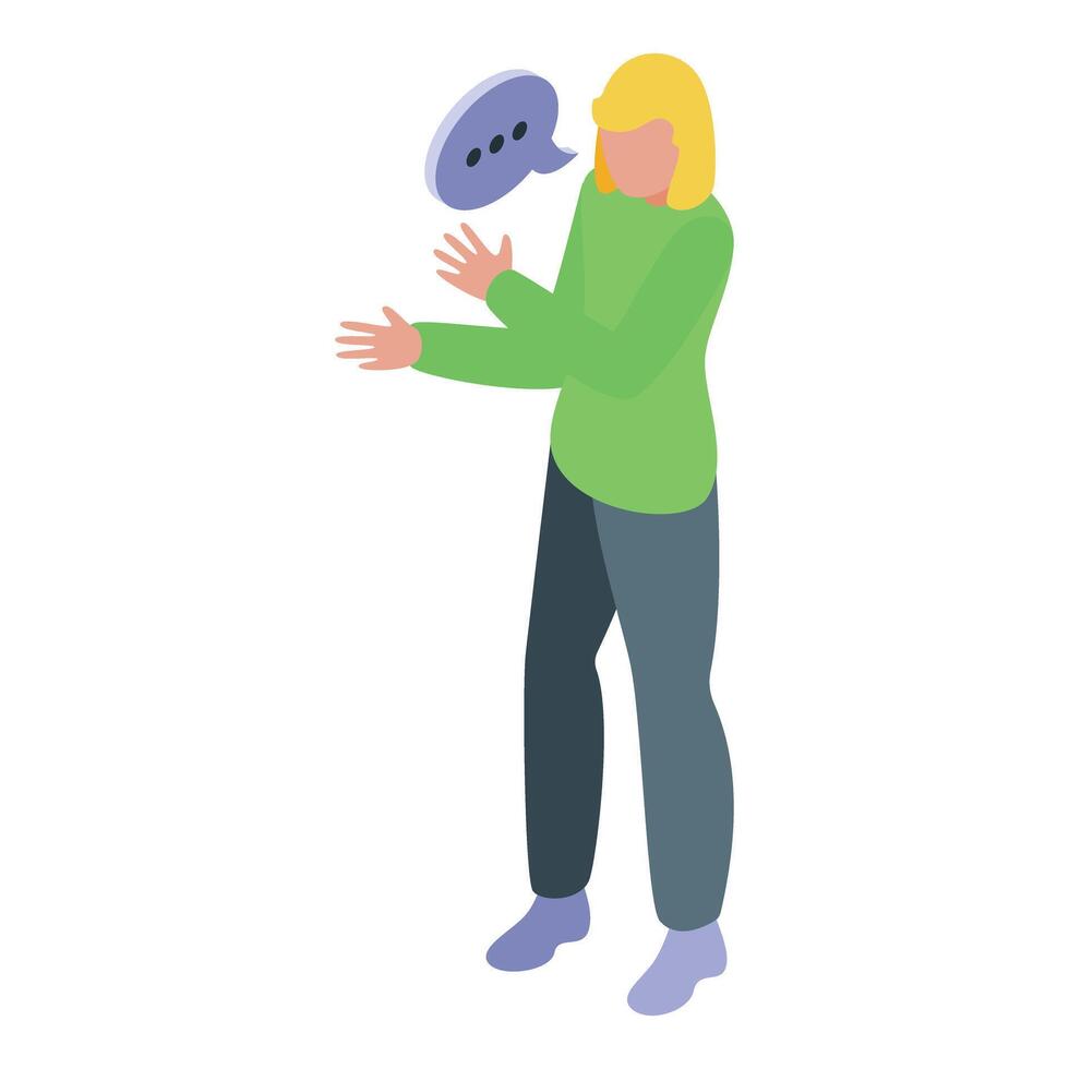 Female avatar chatting with virtual assistant vector