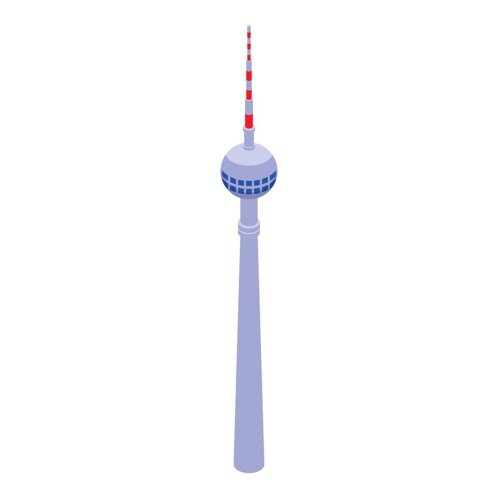 Isometric illustration of a modern communications tower vector