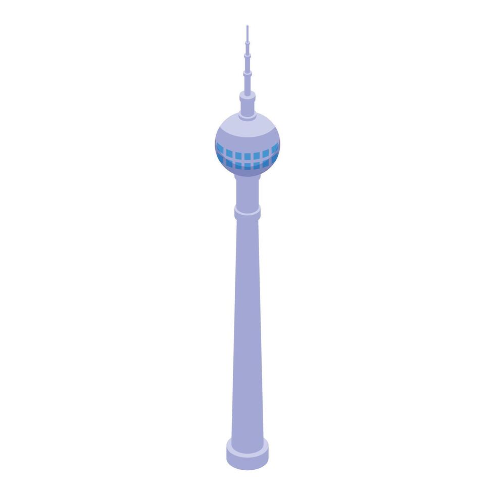 Isometric illustration of a futuristic tower vector