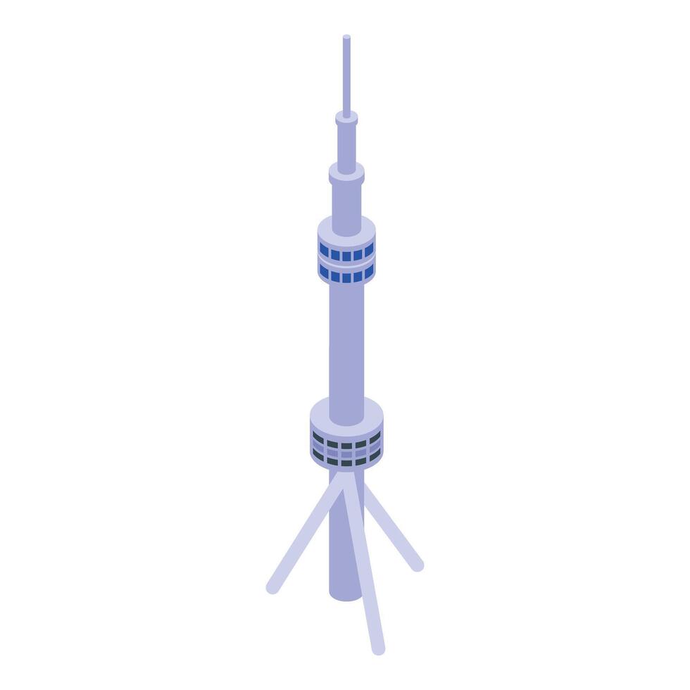 Isometric illustration of a modern communication tower vector