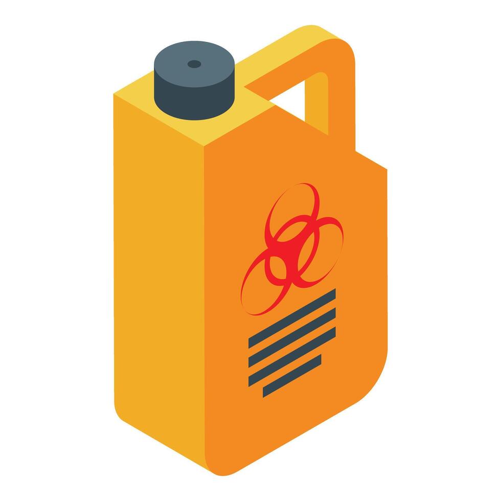 Isometric hazardous material container icon vector
