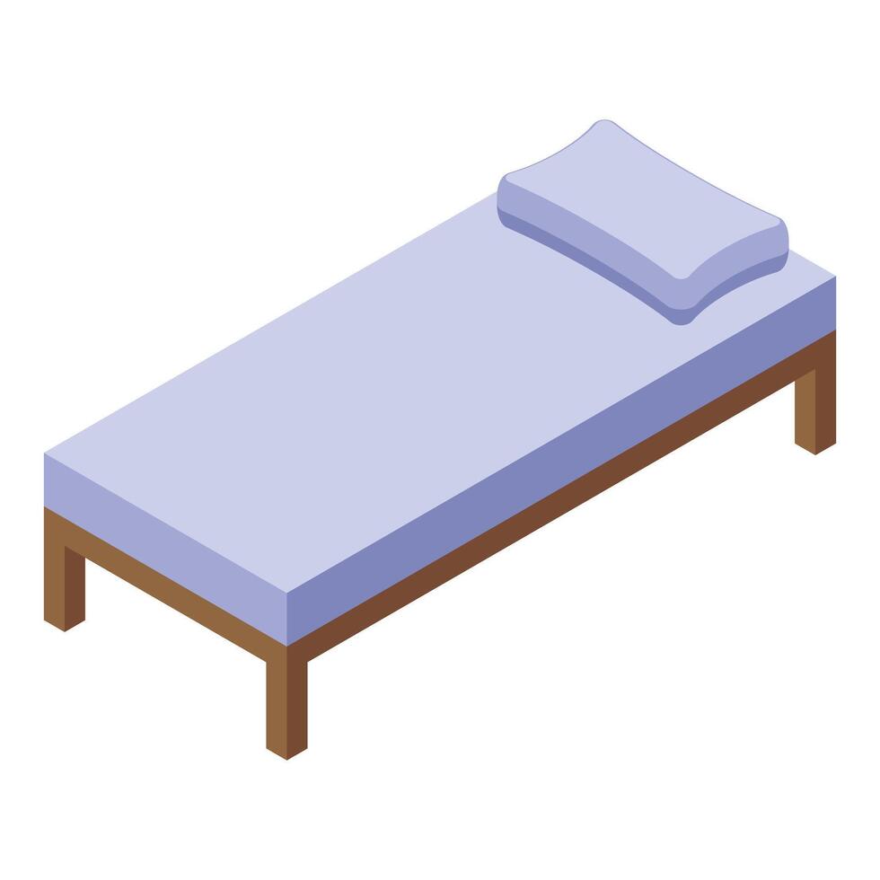 Isometric single bed with pillow illustration vector