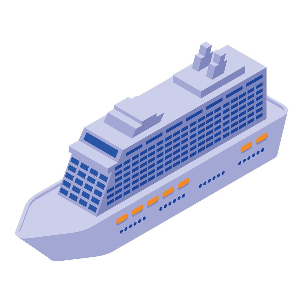 graphic of a modern cruise ship in isometric view, showcasing intricate details vector