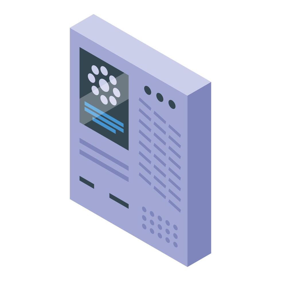 Isometric computer server rack illustration vector
