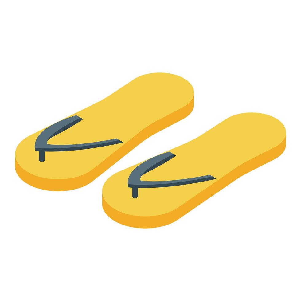 Yellow flipflops isolated on white vector