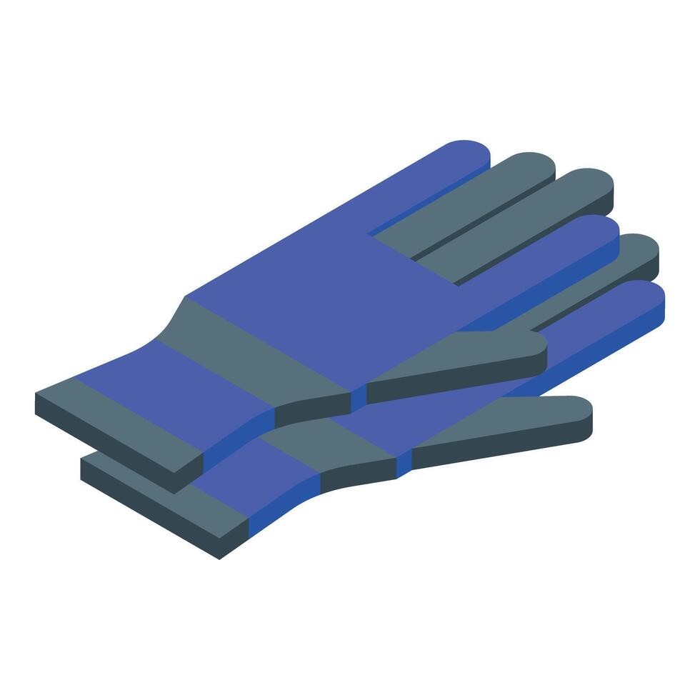 Blue work gloves isolated on white vector