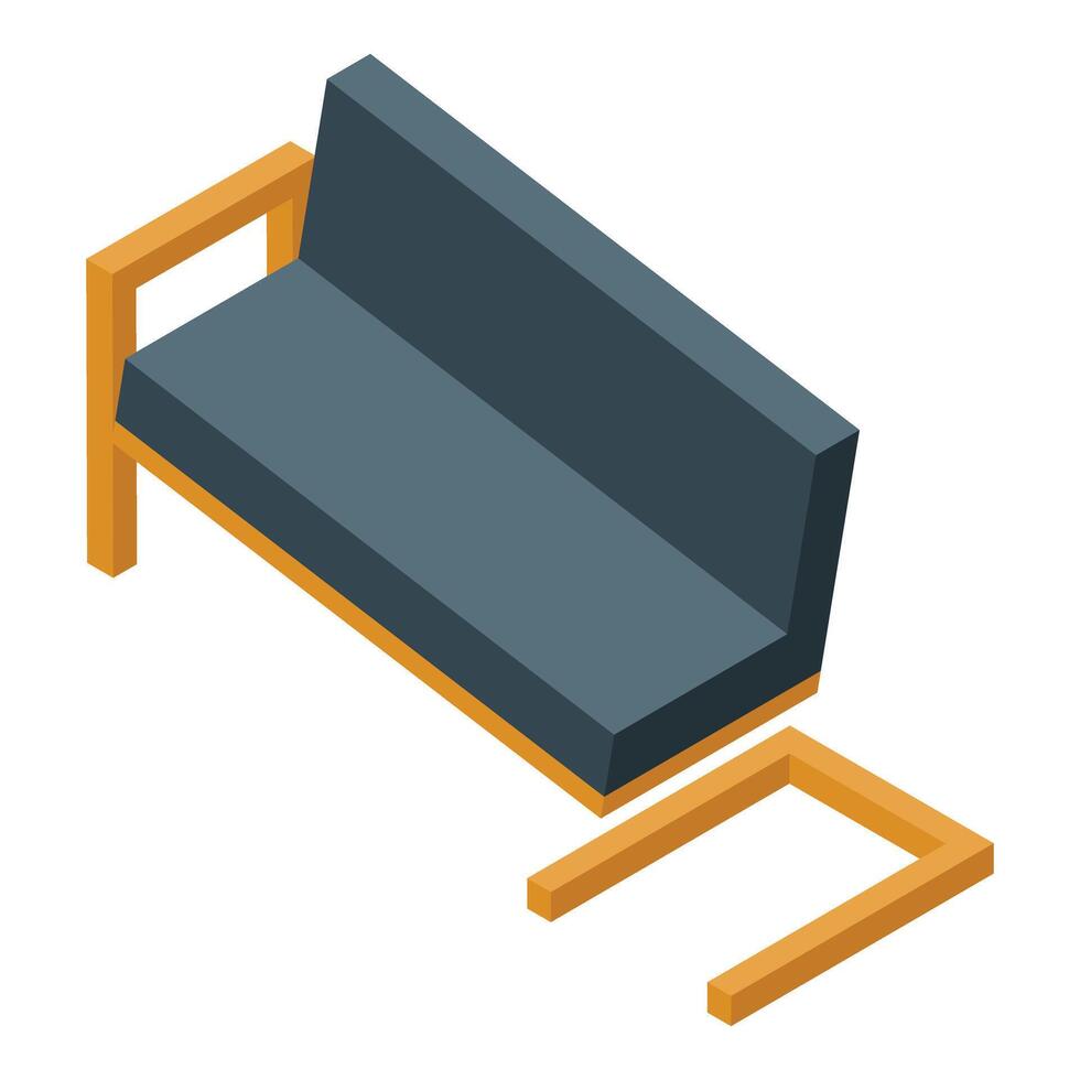 Isometric 3d sofa on white background vector