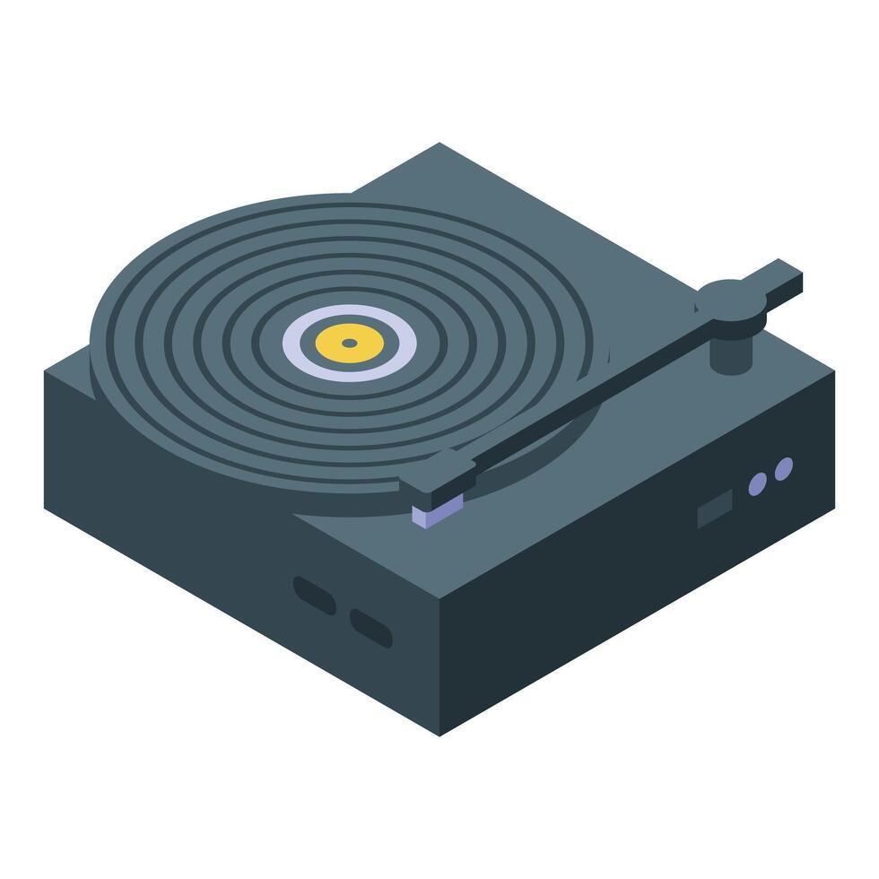 Digital illustration of a modern isometric turntable, perfect for musicthemed designs vector