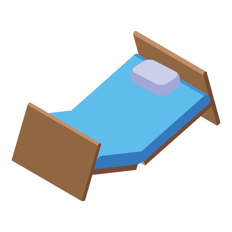 Cartoon single bed with pillow illustration vector