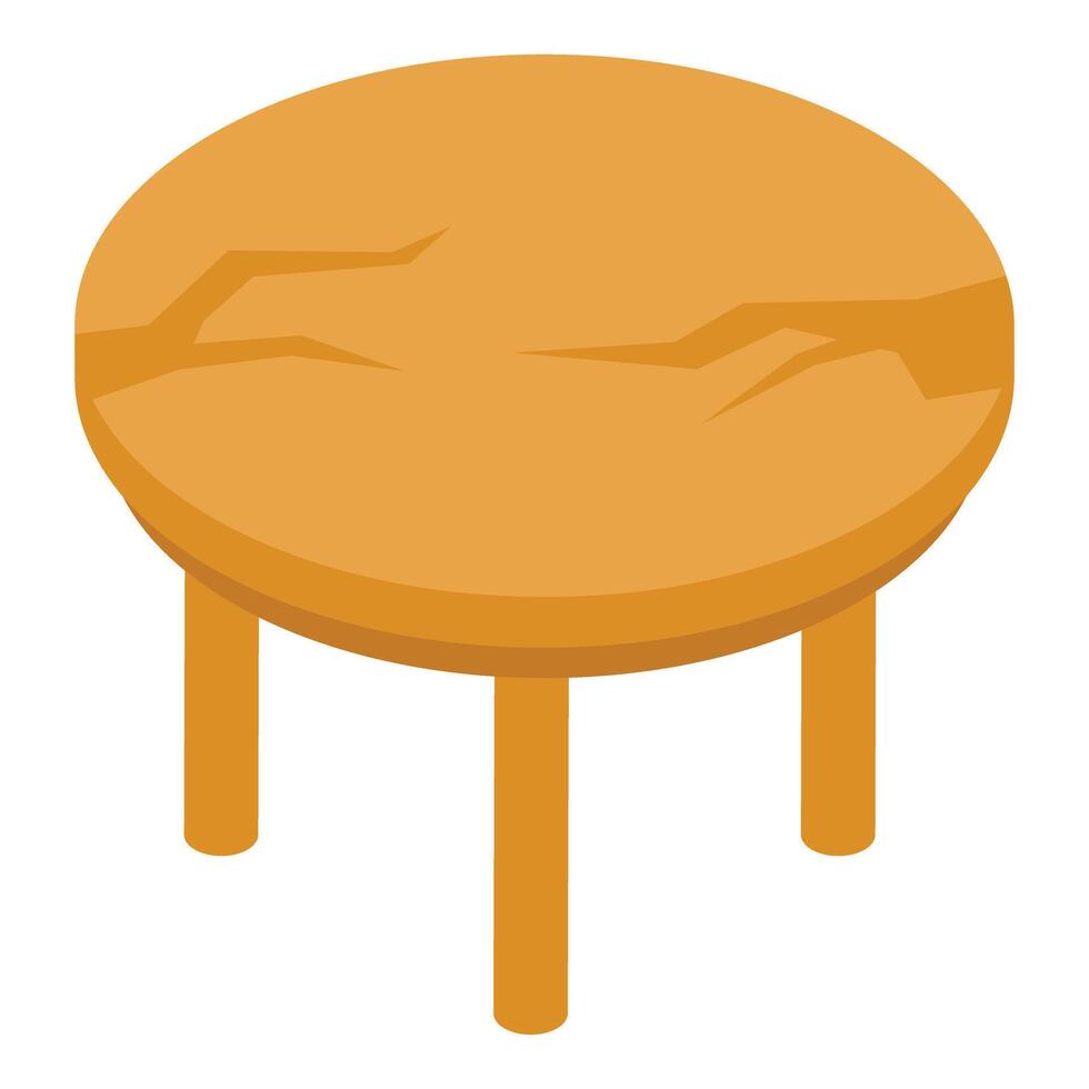 Cartoon wooden table with cracks illustration vector