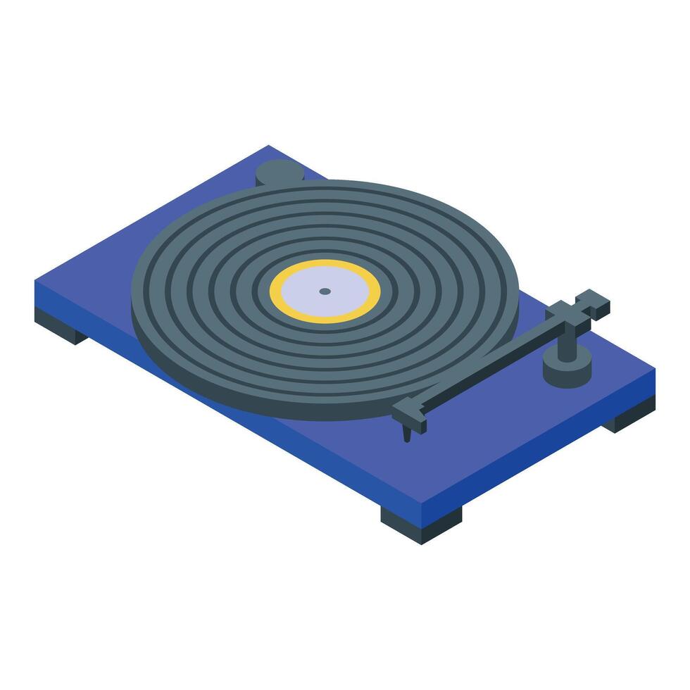 Isometric vinyl record player illustration vector