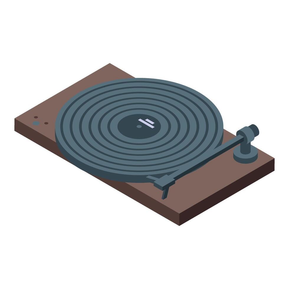 Isometric vinyl record player illustration vector
