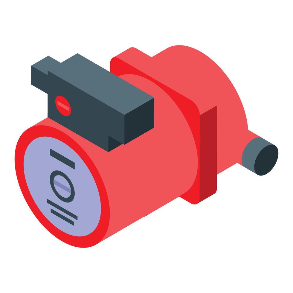 Isometric red camera icon vector