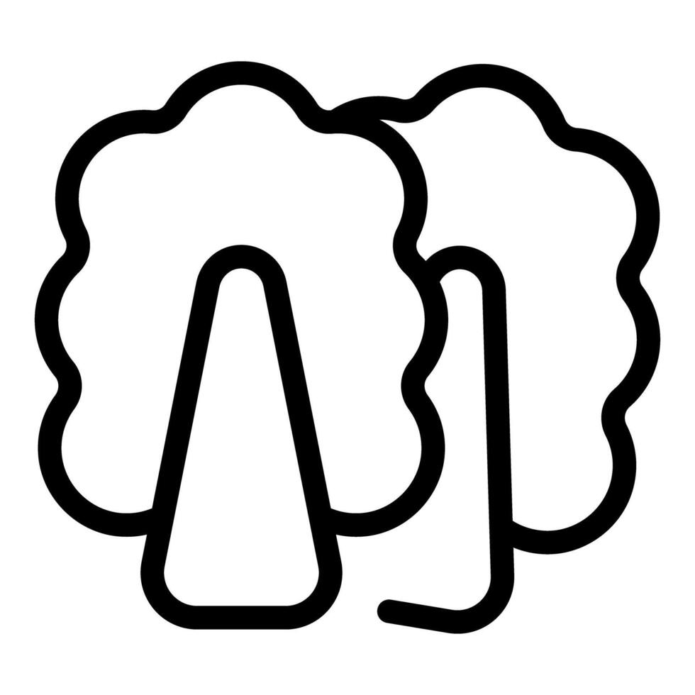 Black and white line art of stylized trees suitable for minimalist designs vector