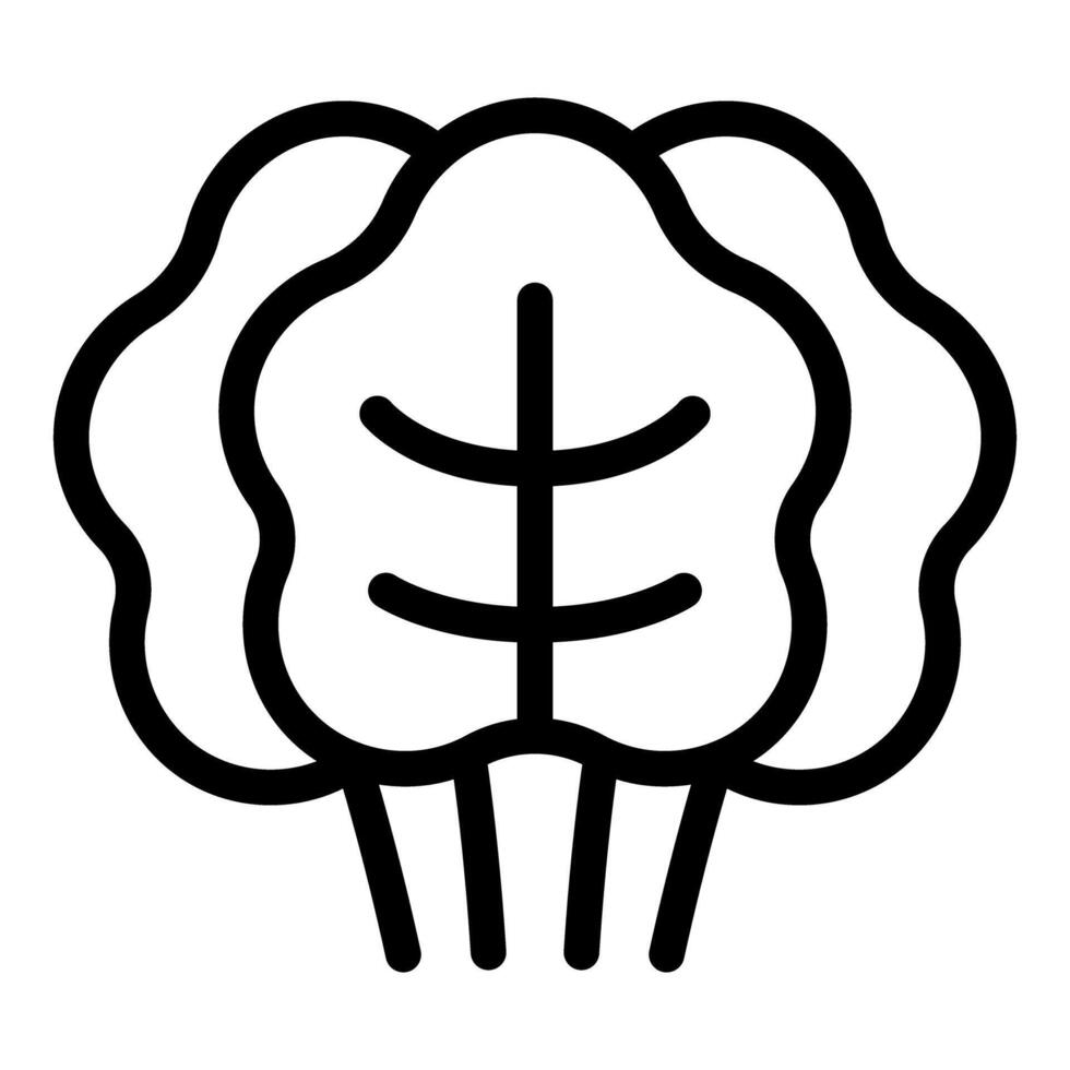Simplified black and white lettuce icon vector