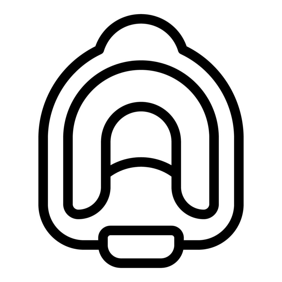 Minimalist black and white backpack icon vector