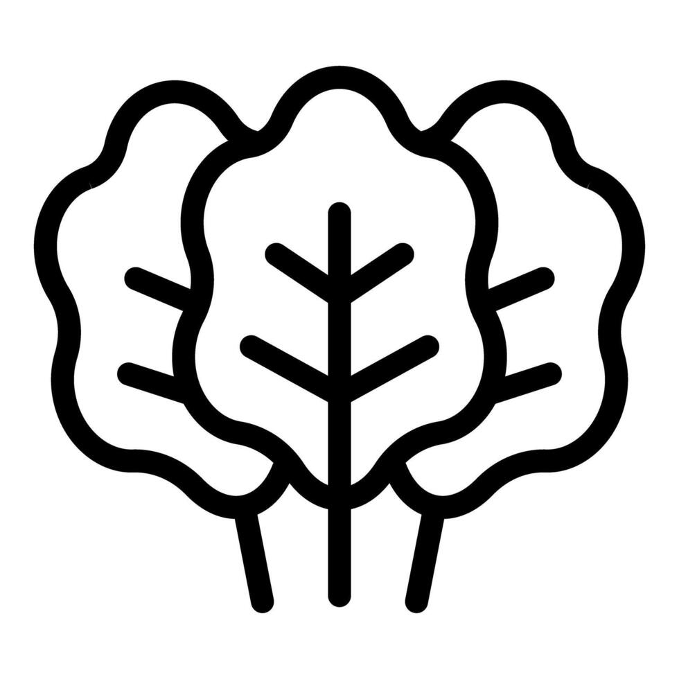 Simplified black and white lettuce icon vector