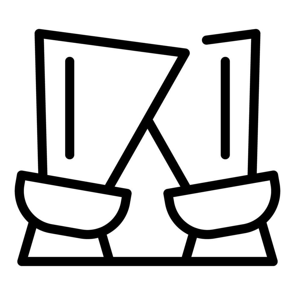 Two cheersing whiskey glasses line art vector