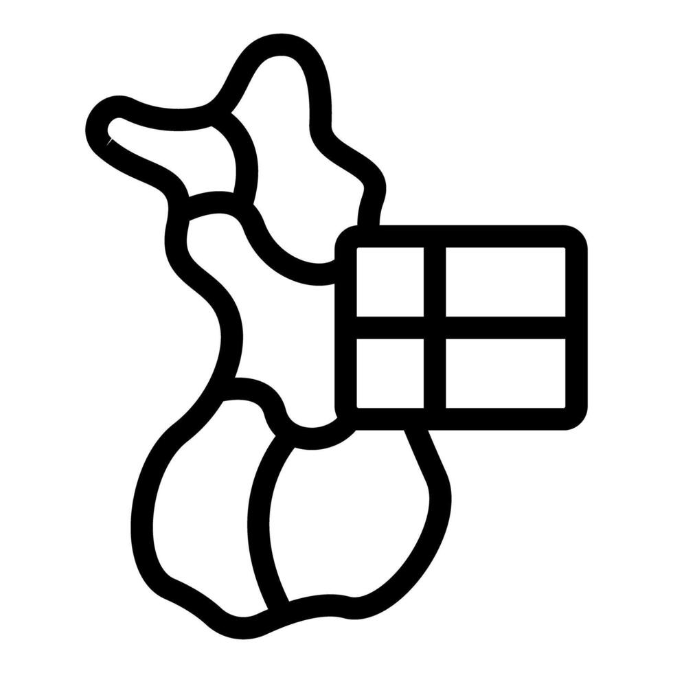 Abstract line art of human holding a gift vector