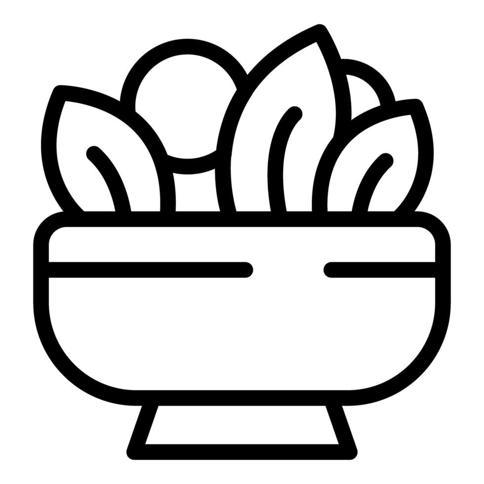 Line art illustration of a salad bowl vector