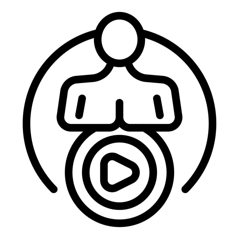 Podcast icon with play button vector