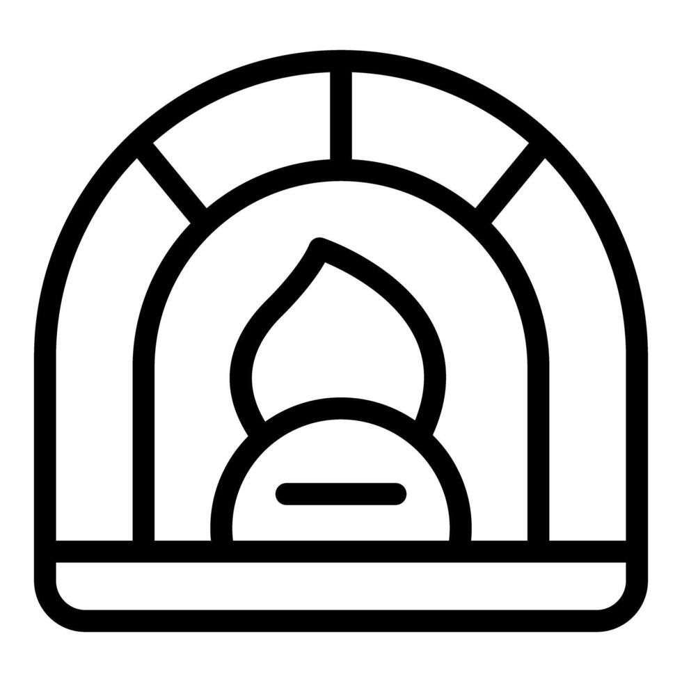 Line art design of a fireplace vector