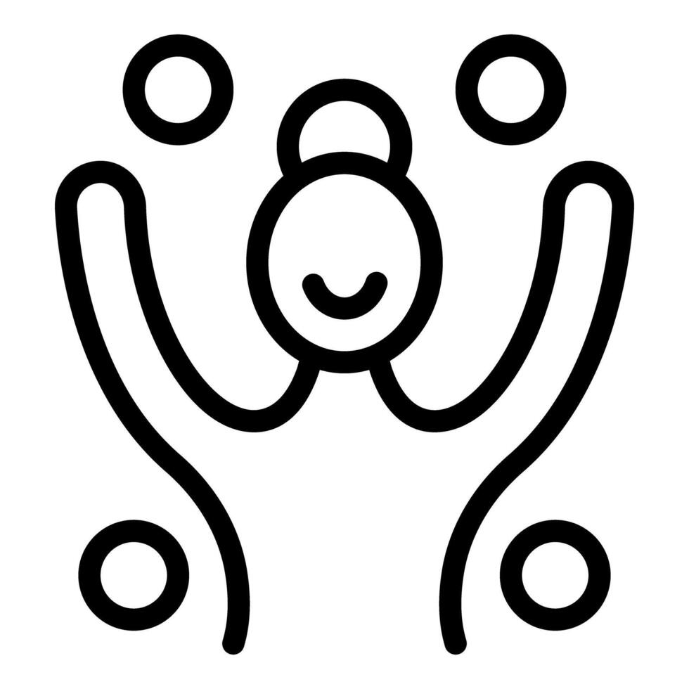 Happy abstract person and bubbles icon vector