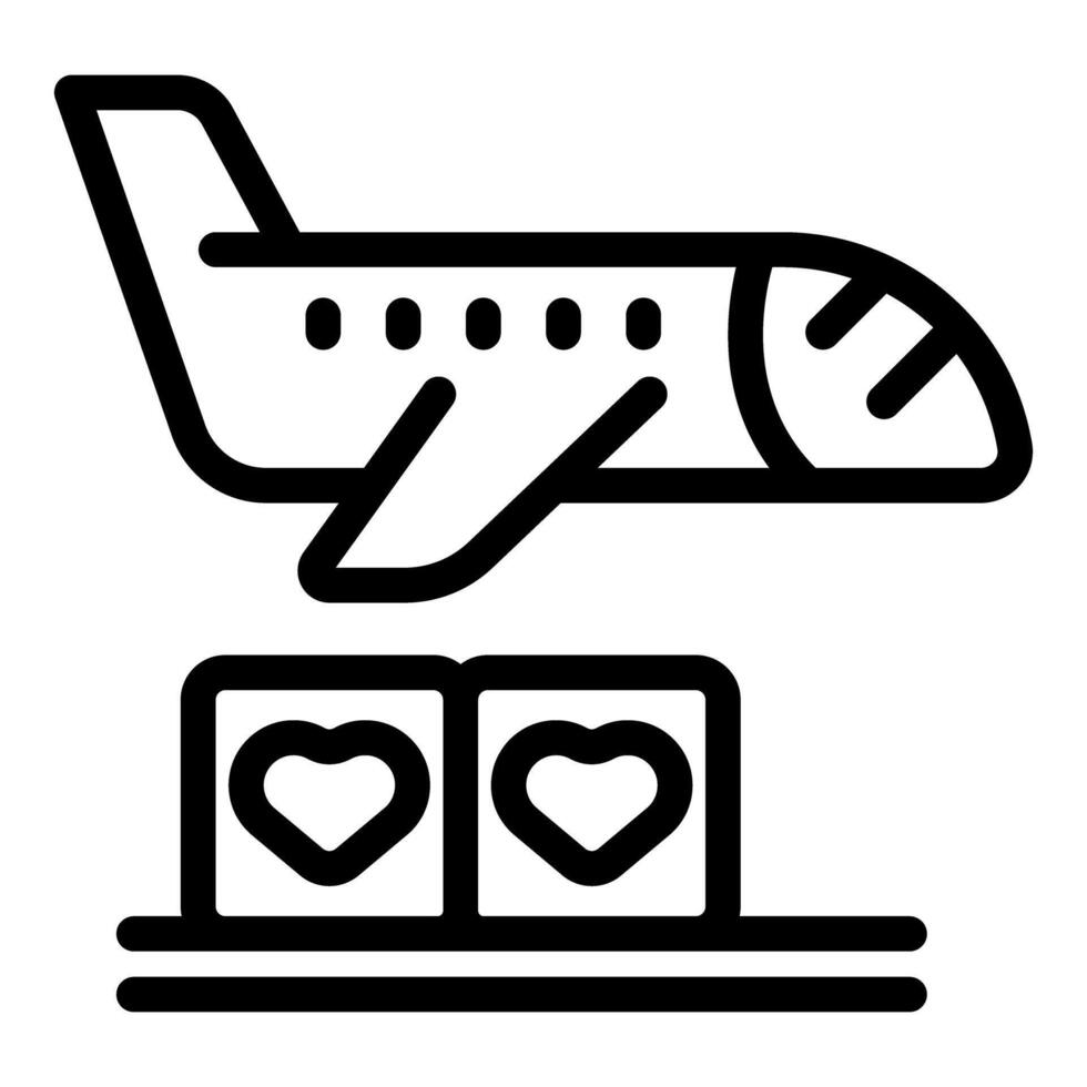 Love travel concept with airplane graphic vector