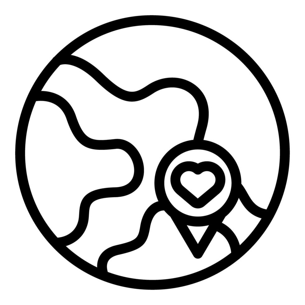 Abstract earth love concept icon vector