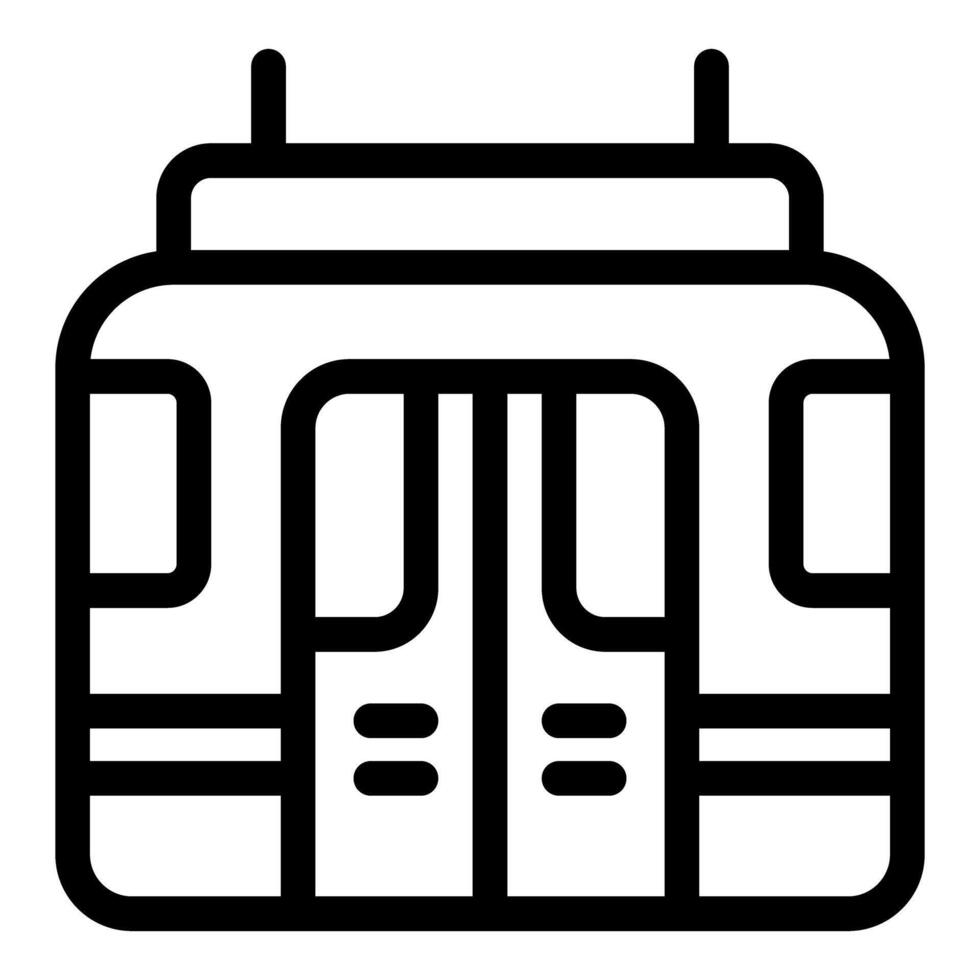 Iconic tram illustration in bold line art style vector