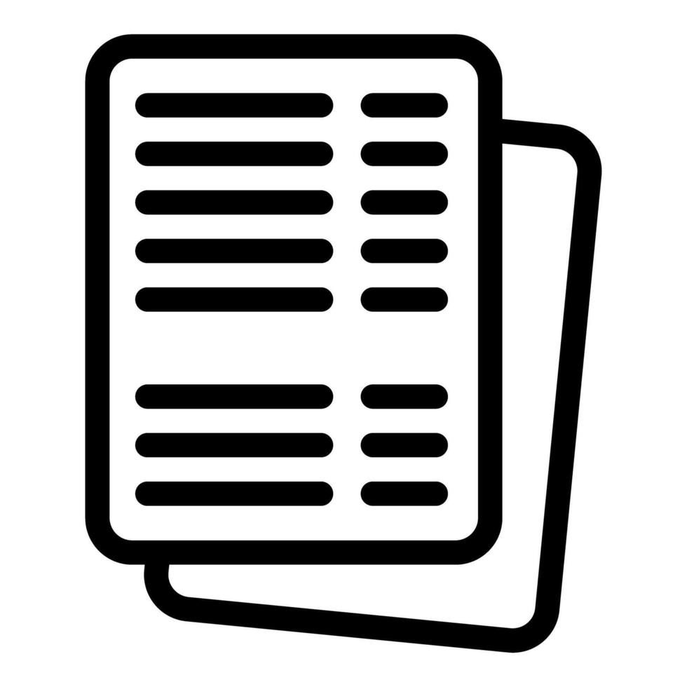 Black and white icon of paper documents vector