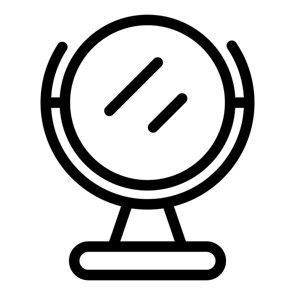 Black and white line art of a simple vanity mirror suitable for various design projects vector