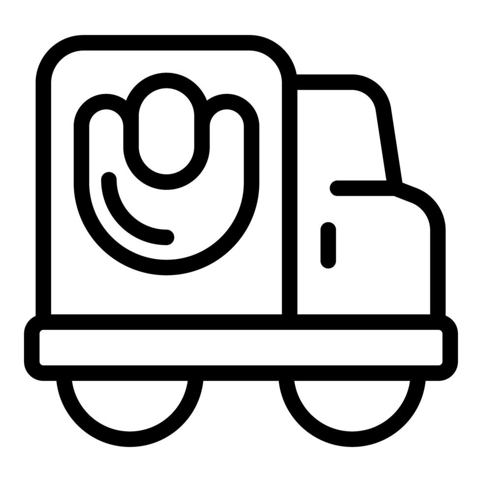 Line art delivery truck icon vector