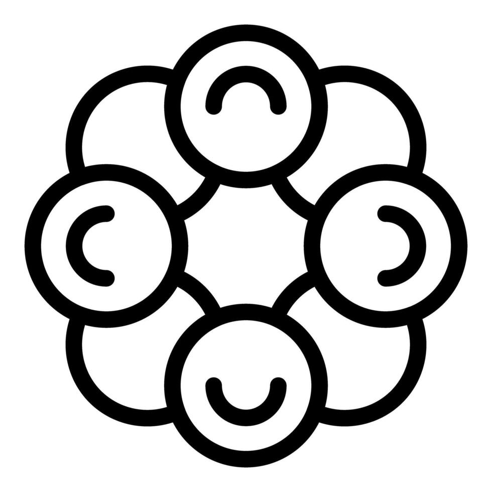 Black and white illustration of a symmetrical floralinspired geometric pattern vector
