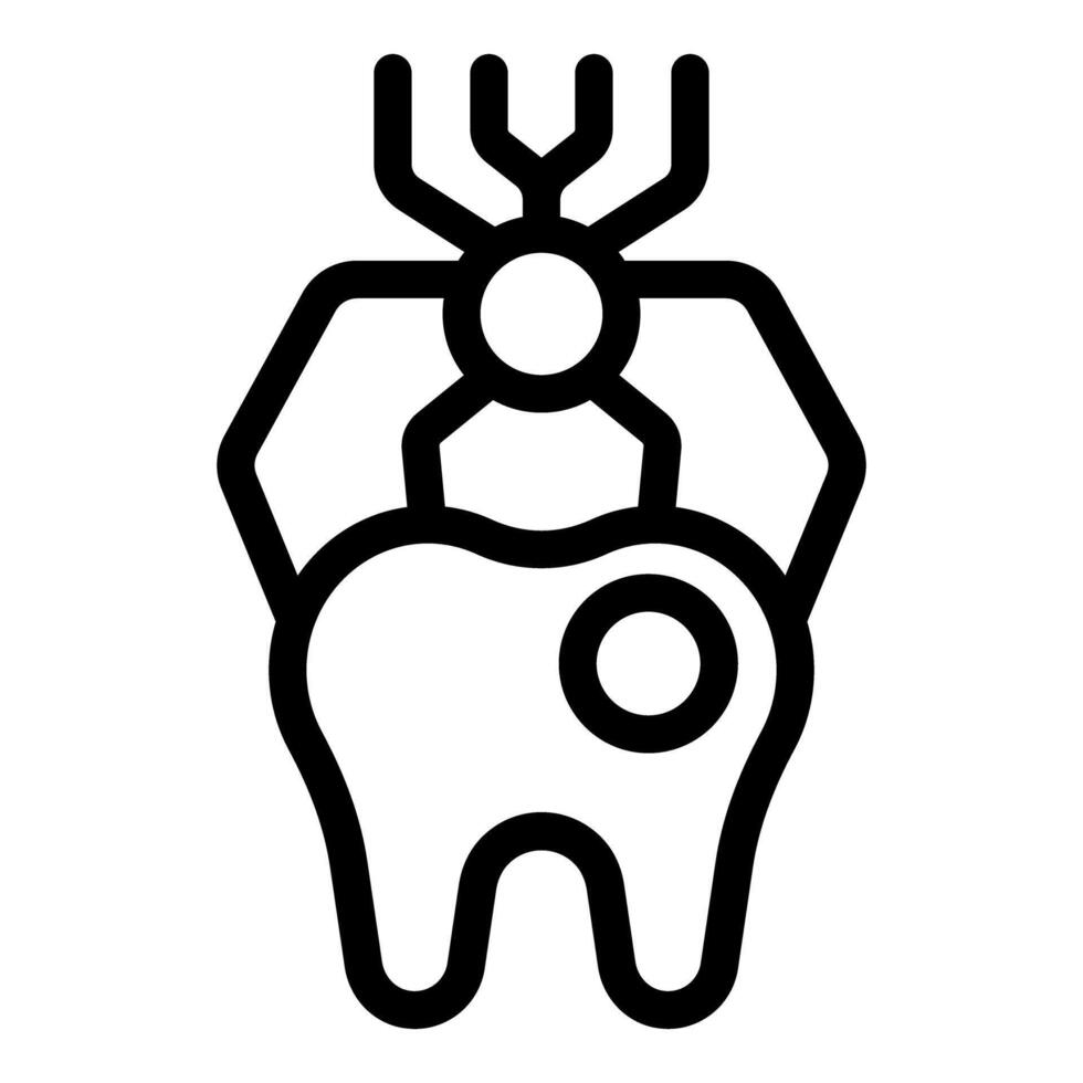 Dental caries icon with bacteria vector
