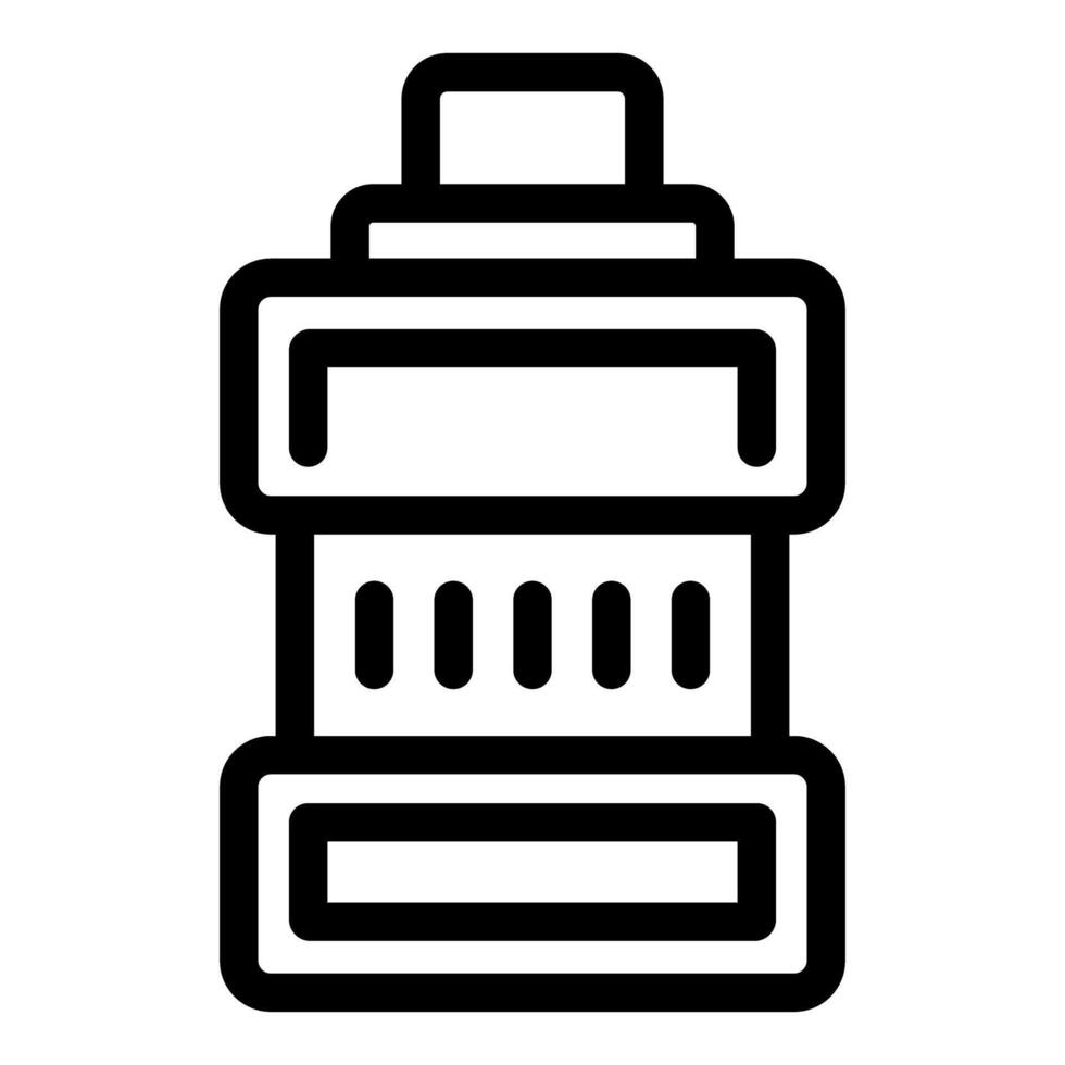 Black and white icon of an ecofriendly reusable water bottle vector