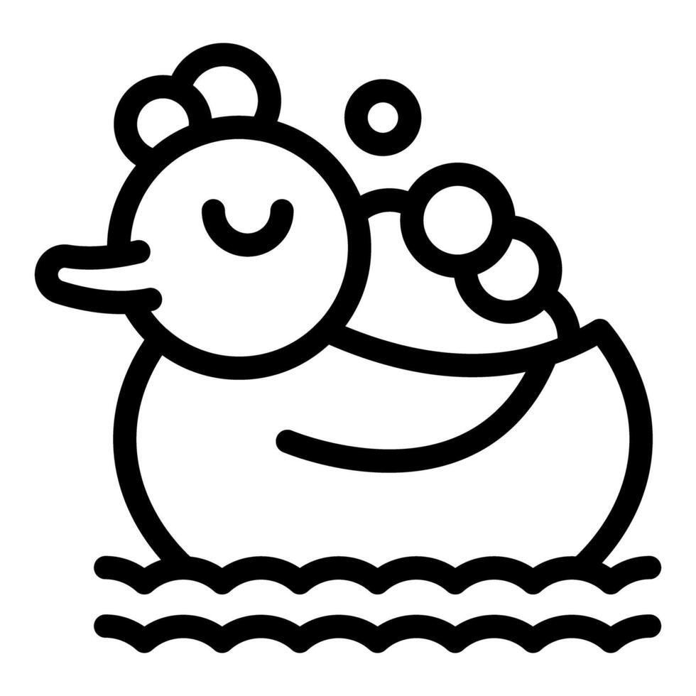 Rubber duck line art illustration vector