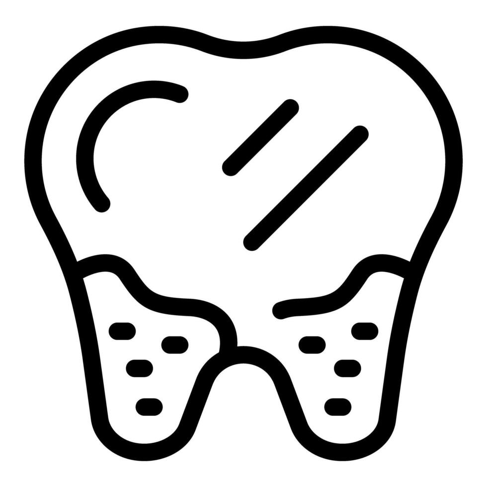 Line art illustration of a healthy human molar tooth vector