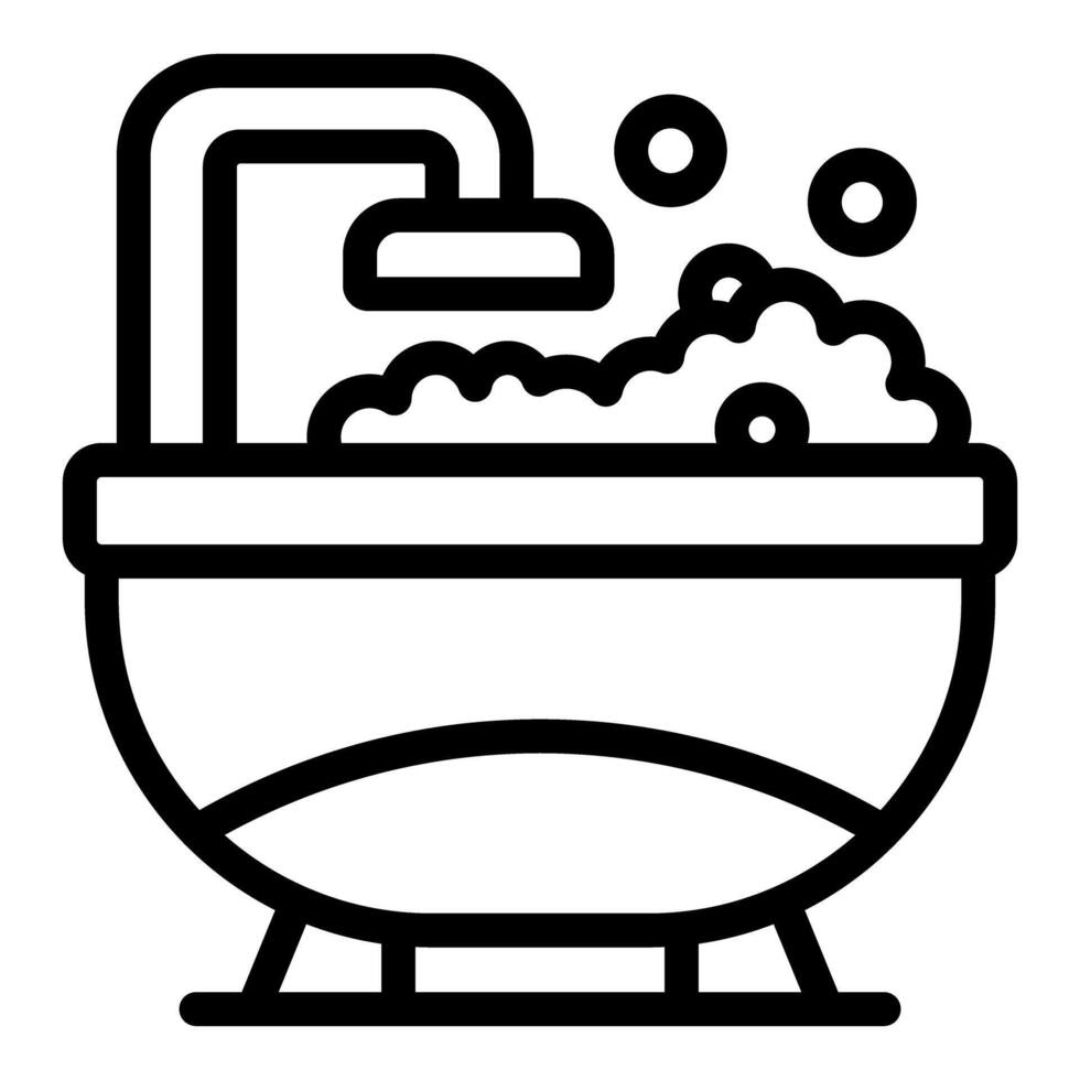 Bubble bath line art icon vector
