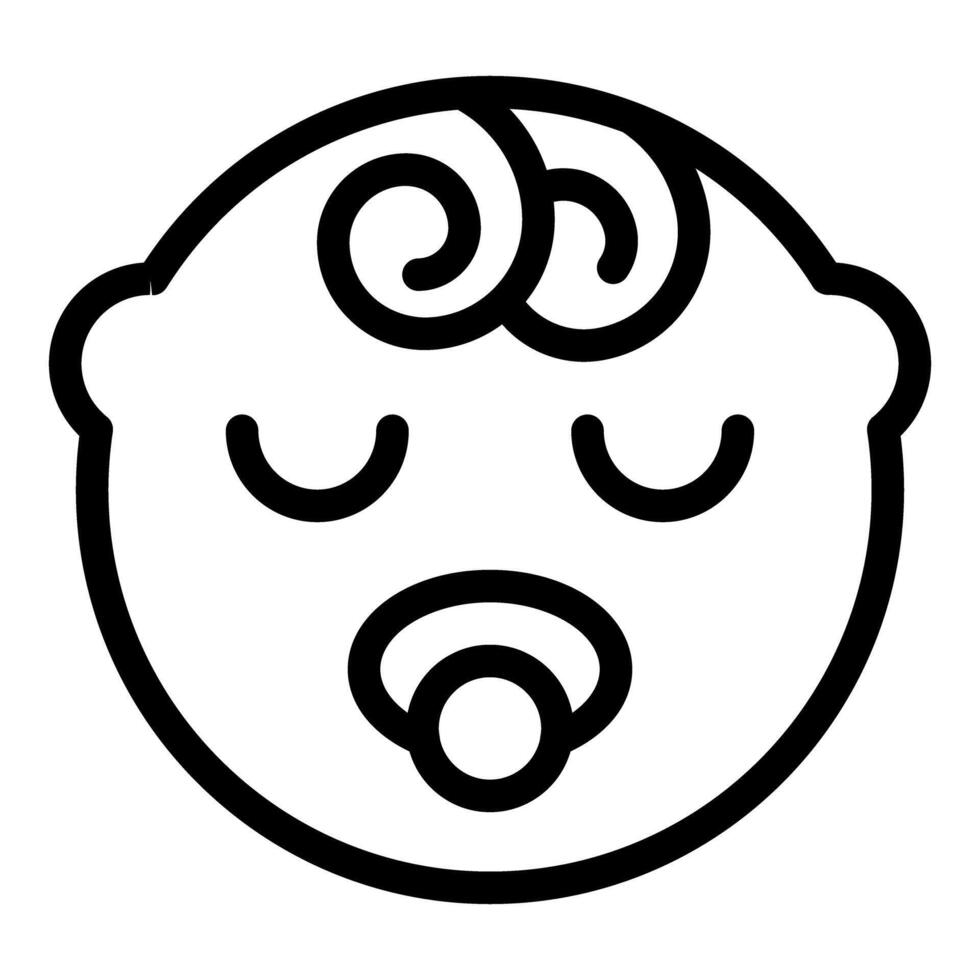 Baby face line art icon vector