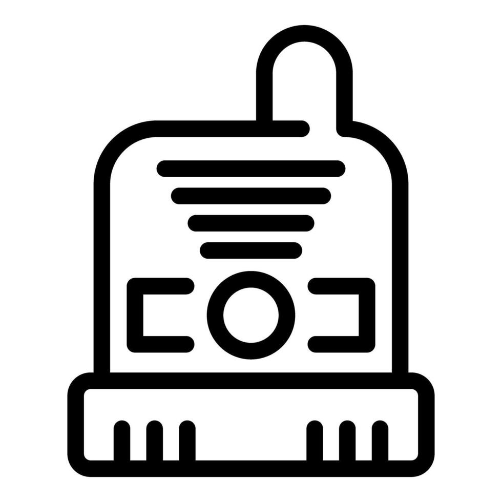 Black and white line icon of a portable handheld vacuum cleaner vector
