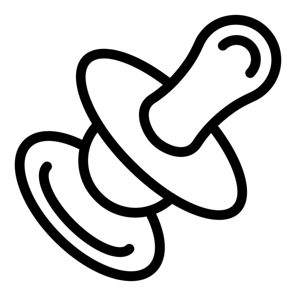Black and white line art of baby pacifier vector