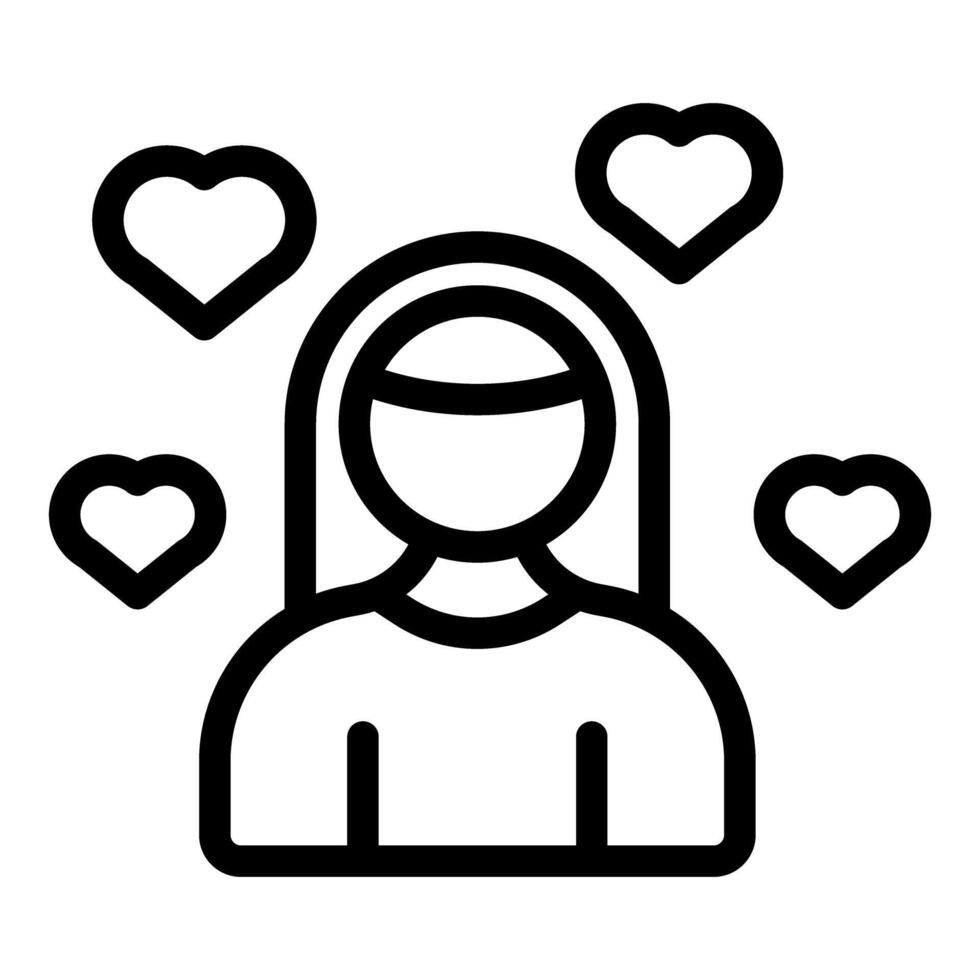 Icon of a person with hearts vector